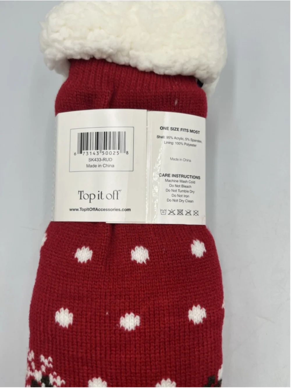 Top It Off Slipper Socks REINDEER Soft COZY WHEN YOUR FEET ARE FREEZZING SEE